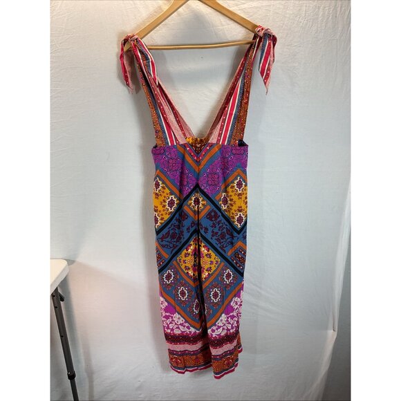 Free People Maritzah Jumpsuit Size 2 wide leg cropped BOHO Moroccan colorful - Picture 5 of 13